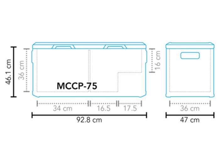 Mestic MCCP-75 AC/DC Dual Zone Kompressor Kühlbox