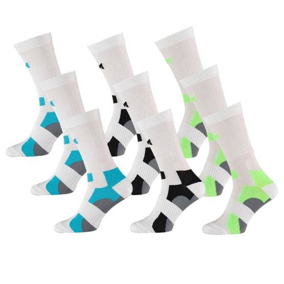 Xtreme 9 Paar Multi White Crew Radsocken