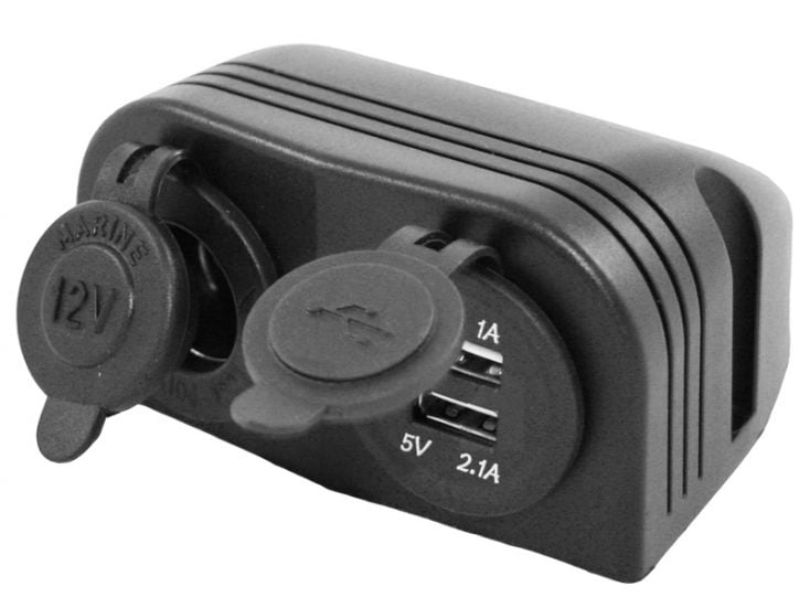 Kaufe Dual-USB-Autosteckdose, Ladebuchse, 12 V/24 V, eingebauter