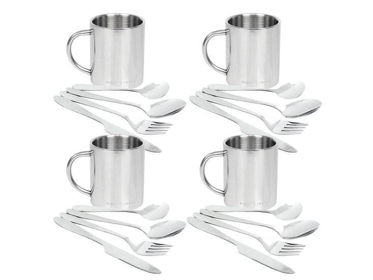 Black Snake 4-Personen Set Thermo Tasse und Essbesteck