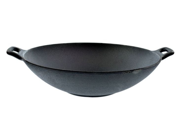 Orange85 31 cm Gusseisen Wok-Pfanne