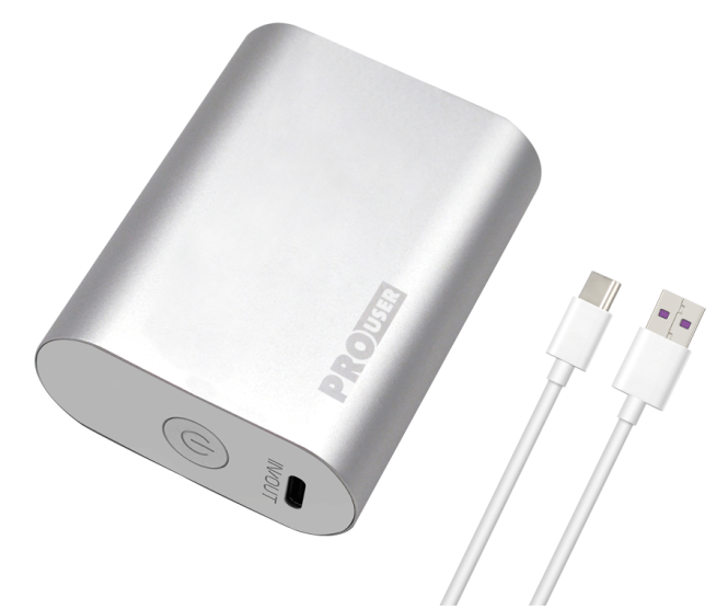 Pro-User 10.000 mAh silberne Powerbank