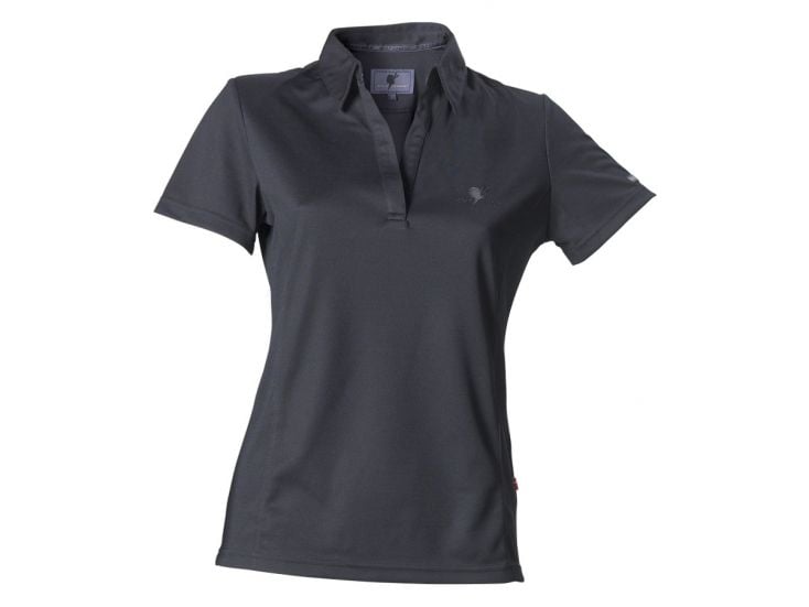 Wolf Camper schwarzes Damen Poloshirt