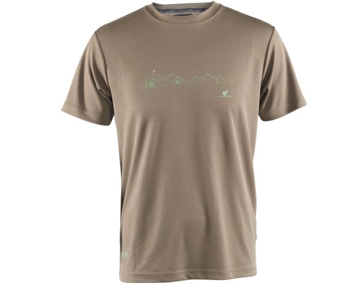 Wolf Camper Landscape Khaki Herren T-Shirt