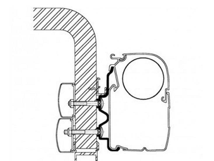 Thule Hymer 2016 400 wall adapter