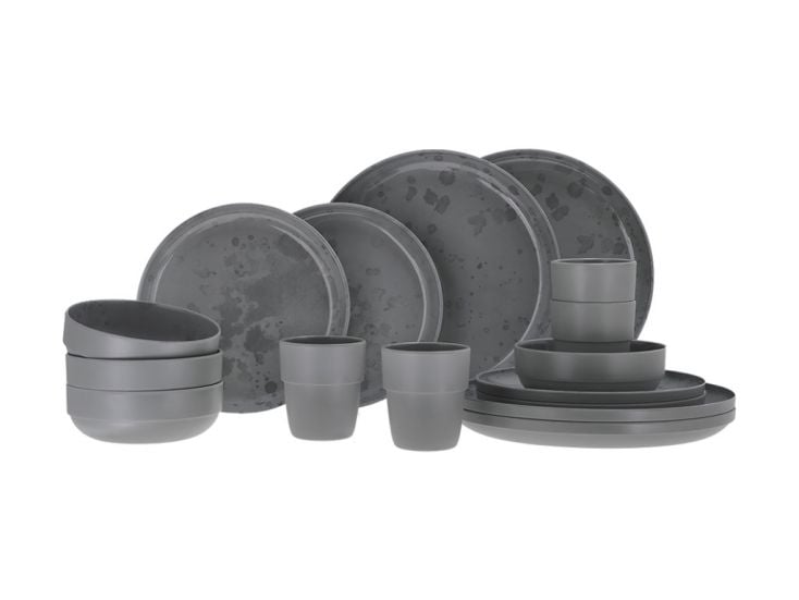 Travellife Palma dark grey 16-teiliges Geschirr-set