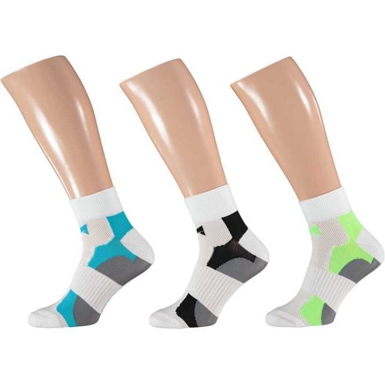 Xtreme 3 Paar Multi White Quarter Radsocken