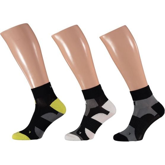 Xtreme 3 Paar Multi Black Quarter Radsocken