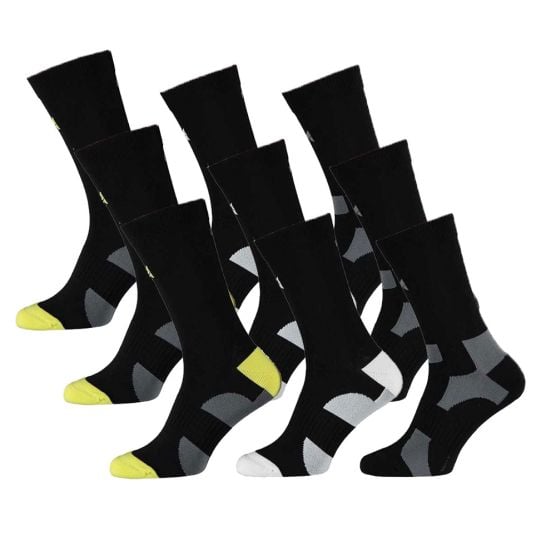 Xtreme 9 Paar Multi Black Crew Radsocken