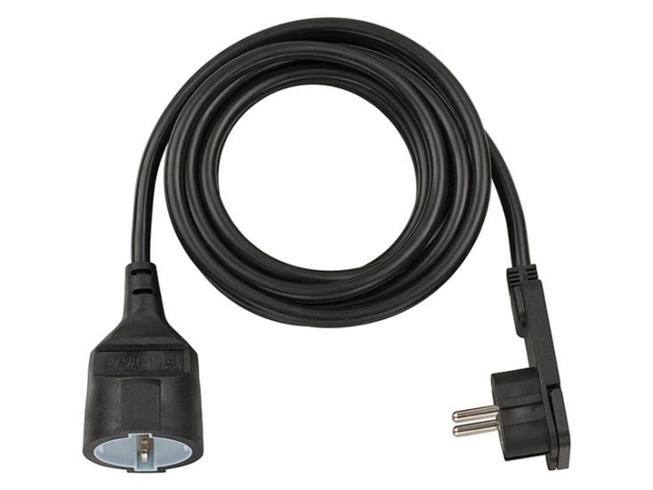 Brennenstuhl Black Verlängerungskabel flacher Stecker - 2 meter