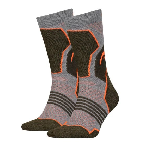 HEAD 2 paar Hiking Crew Grey/Blue Wandersocken