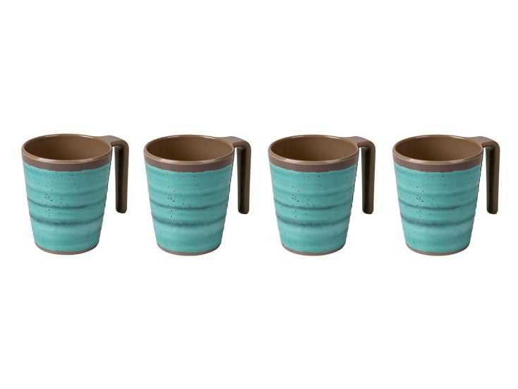 Bo-Camp Halo L Set von 4 Melamin Becher - Aqua