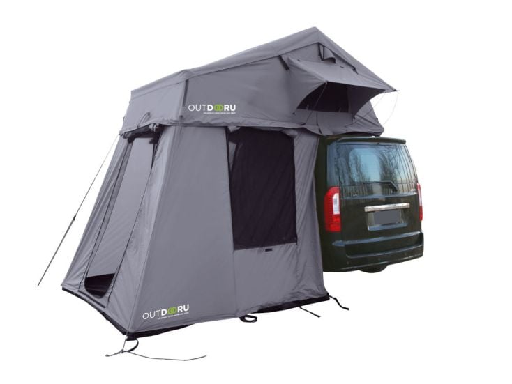 OutdoorU Family Plus 4 Personen Dachzelt - Grau