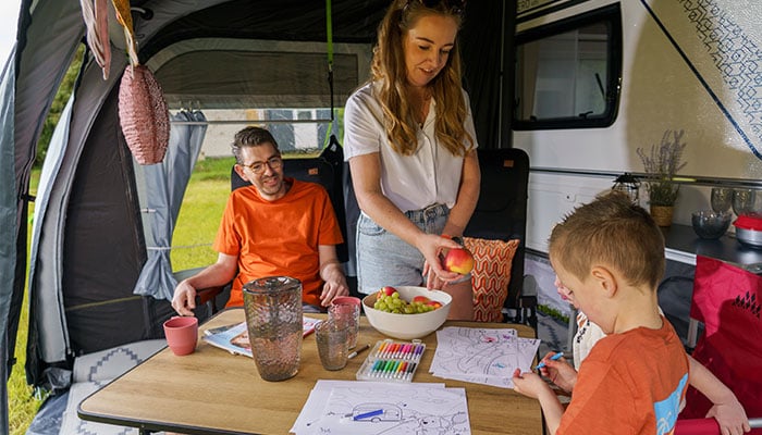 Innenbereich des Wohnwagen-Luftvorzeltes